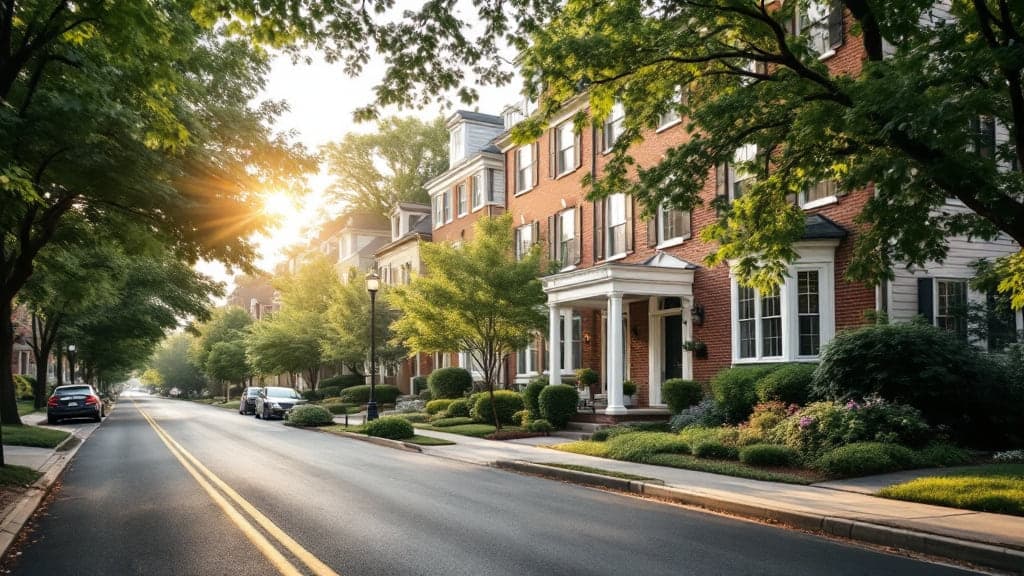 Brick homes on a quiet residential street